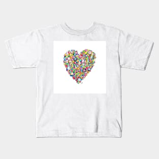 Sweetheart - Hand Drawn Heart Made of Sweets Kids T-Shirt